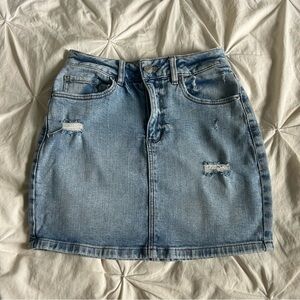 Garage Womens XS Denim Blue Mini Skirt
